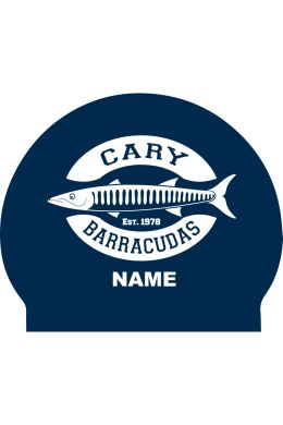 Cary Grove Barracudas Latex Cap with Name-Navy