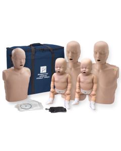 Prestan Family Pack- 2 Adult, 1 Child and 2 Infant Manikins with Rate Monitor