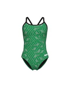Arena Women's Escape Lightdrop  Back-Black/Team Green-22
