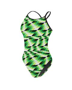 RISE Sandies Female Swerve Poly Swimsuit-Green-20