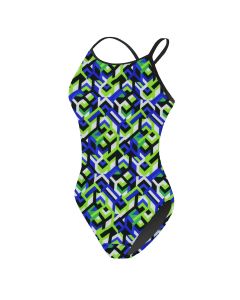 RISE Sandies Female Breakout Poly Swimsuit-Blue/Green-22