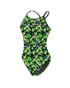 RISE Sandies Female Breakout Poly Swimsuit-Green-22