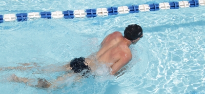 Man swimming breaststroke 
